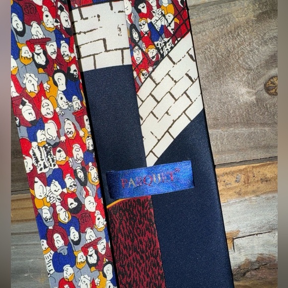 Parquet- Racing Cars with Spectators Men's Necktie Driver Blue Neck Tie - Picture 5 of 6